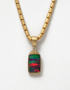 Red Striped Opal Doublet Pendant