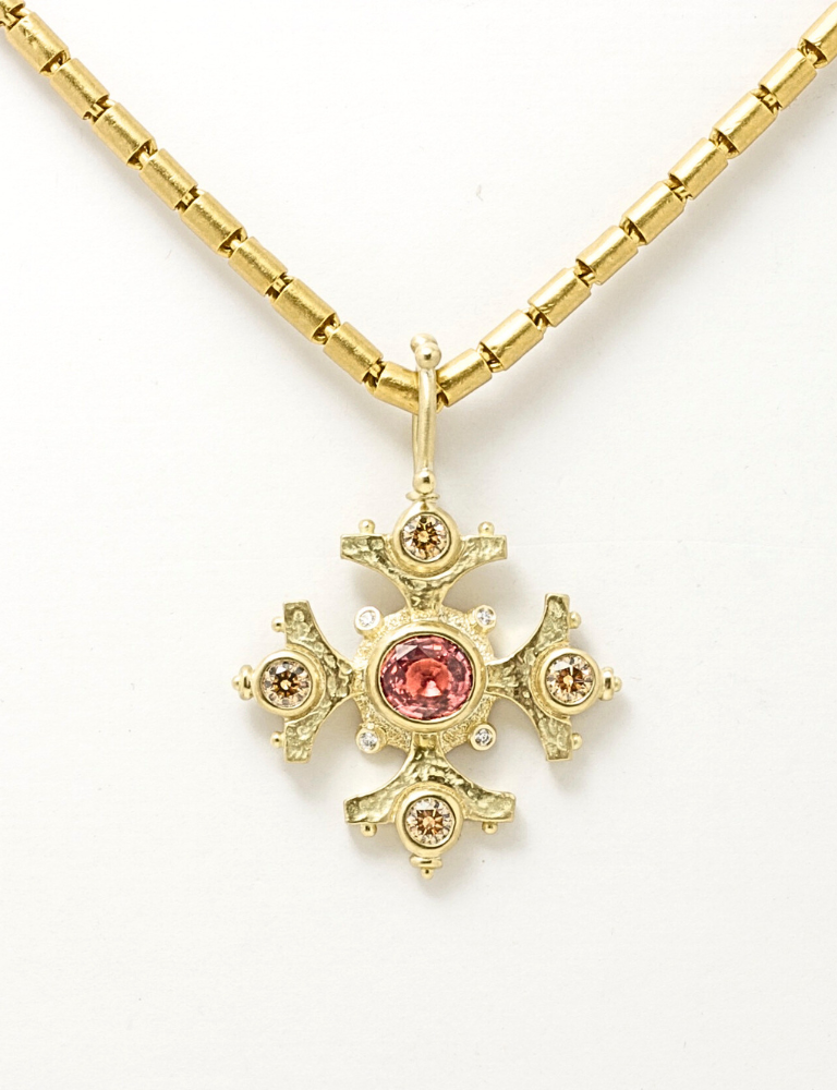 Peach Spinel Maltese Cross